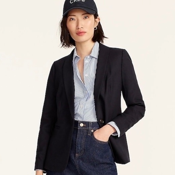 J.Crew Parke Stretch Wool Blazer - Black - Size 4 - Fully Lined - Classic Fit - Picture 1 of 12